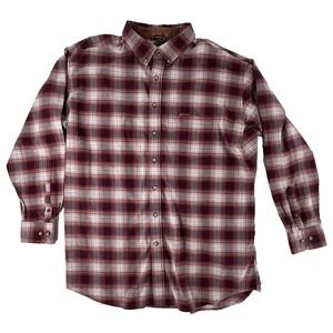 Noble Outfitters Flannel Shirt Plaid 2XL Long‎ Sleeve Red Outdoors Button Down
